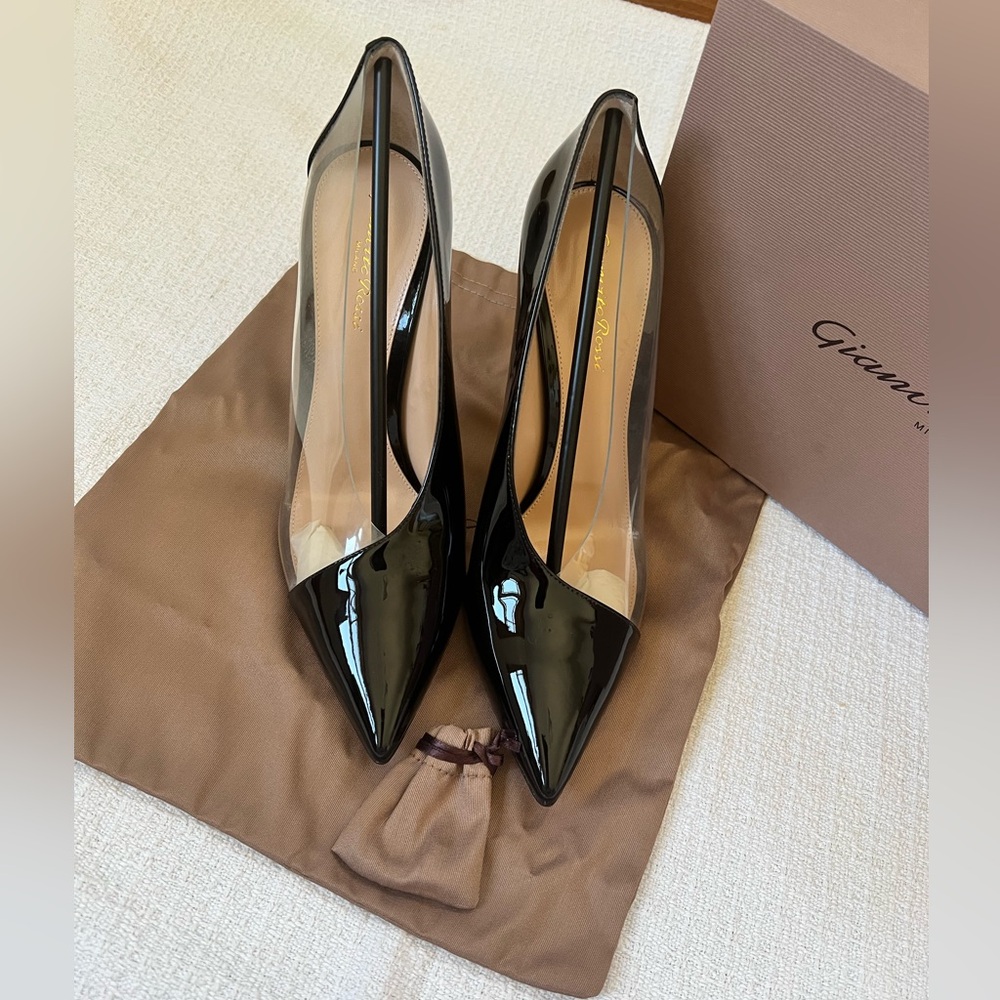 Authentic GIANVITO ROSSI  shoes  leather PVC pumps BRAND NEW
